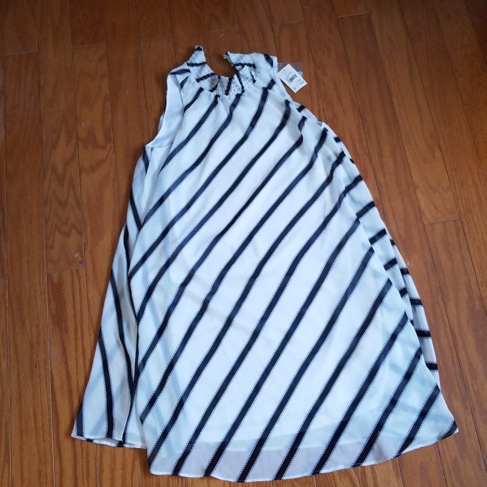 White and black dress